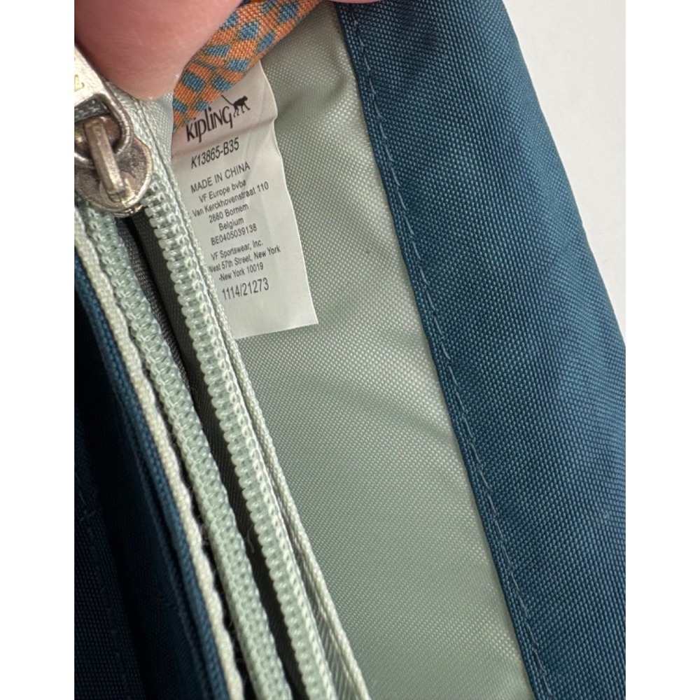 Kipling Brownie Organizer Wallet Trifold 7.5" x 4" Brown Blue‎ Checkerboard - Picture 10 of 10